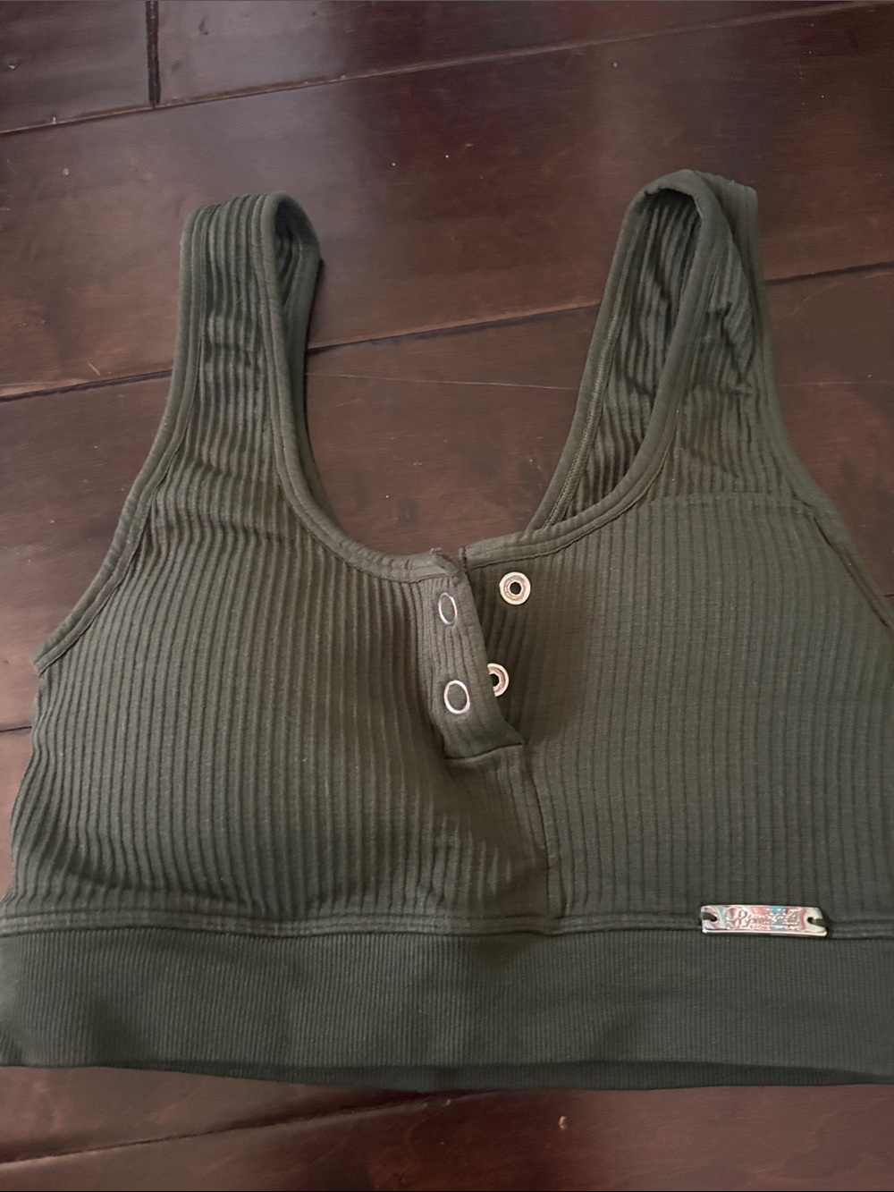 Bombshell Ribbed Olive Green Tank Bralette